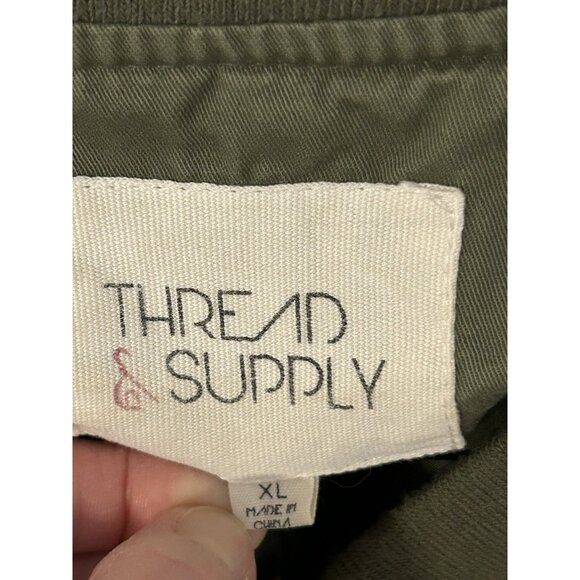 Thread & Supply Military Bomber Olive Green Coat Jacket Women's XL Full Zip - Picture 3 of 11